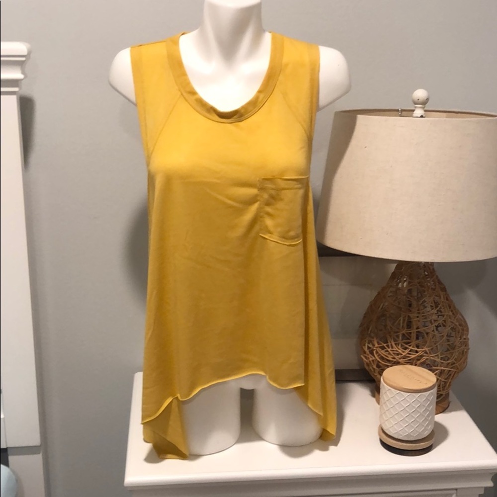 Medium Yellow Cross Back Tunic Tank